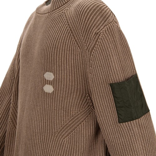 OFF WHITE Virgil Abloh Strick Baumwolle Kaschmir Pullover mit Logo Patch Braun L - Bild 5 von 6
