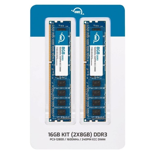 OWC 16GB (2x8GB) DDR3 1600MHz 2Rx8 ECC Unbuffered UDIMM 240pin Memory RAM - Picture 2 of 7