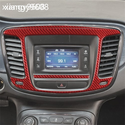 Red Carbon Fiber Central Control Frame Trim For Chrysler 200 2015-17 Accessories - Foto 4 di 13