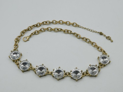 Vintage STUNNING RIVOLI BIG Rhinestone Chain Neckl