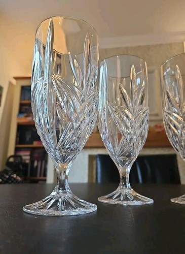 Godinger Milano Christmas Crystal Wine or Iced Tea Goblets x4 H20cm x W8cm - Picture 4 of 20