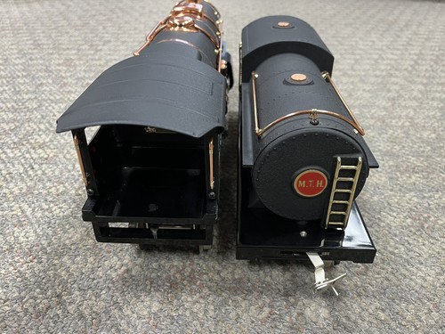 + MTH Standard Gauge Tinplate Crackle Black w/ Brass 400e Steam Locomotive PS.1 - Picture 8 of 11