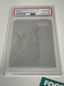 2022 MARVEL METAL UNIVERSE SPIDER-MAN RHINO PLATINUM PORTRAITS CARD #9 PSA 10