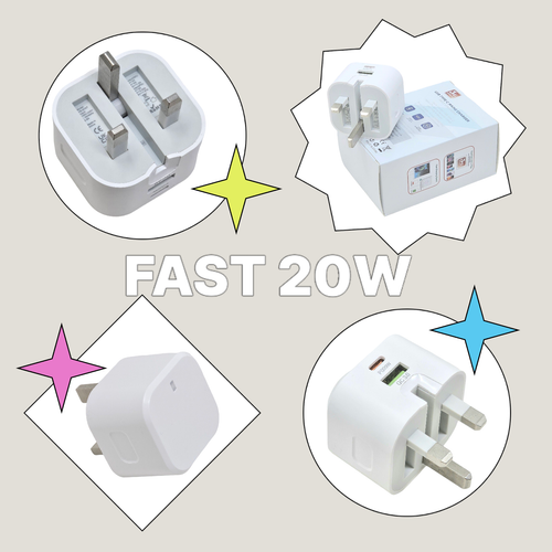 Fast Charger Plug PD 20W USB-C Type Compatible For iPhone 15 14 13 12 Pro XR XS - Picture 3 of 8