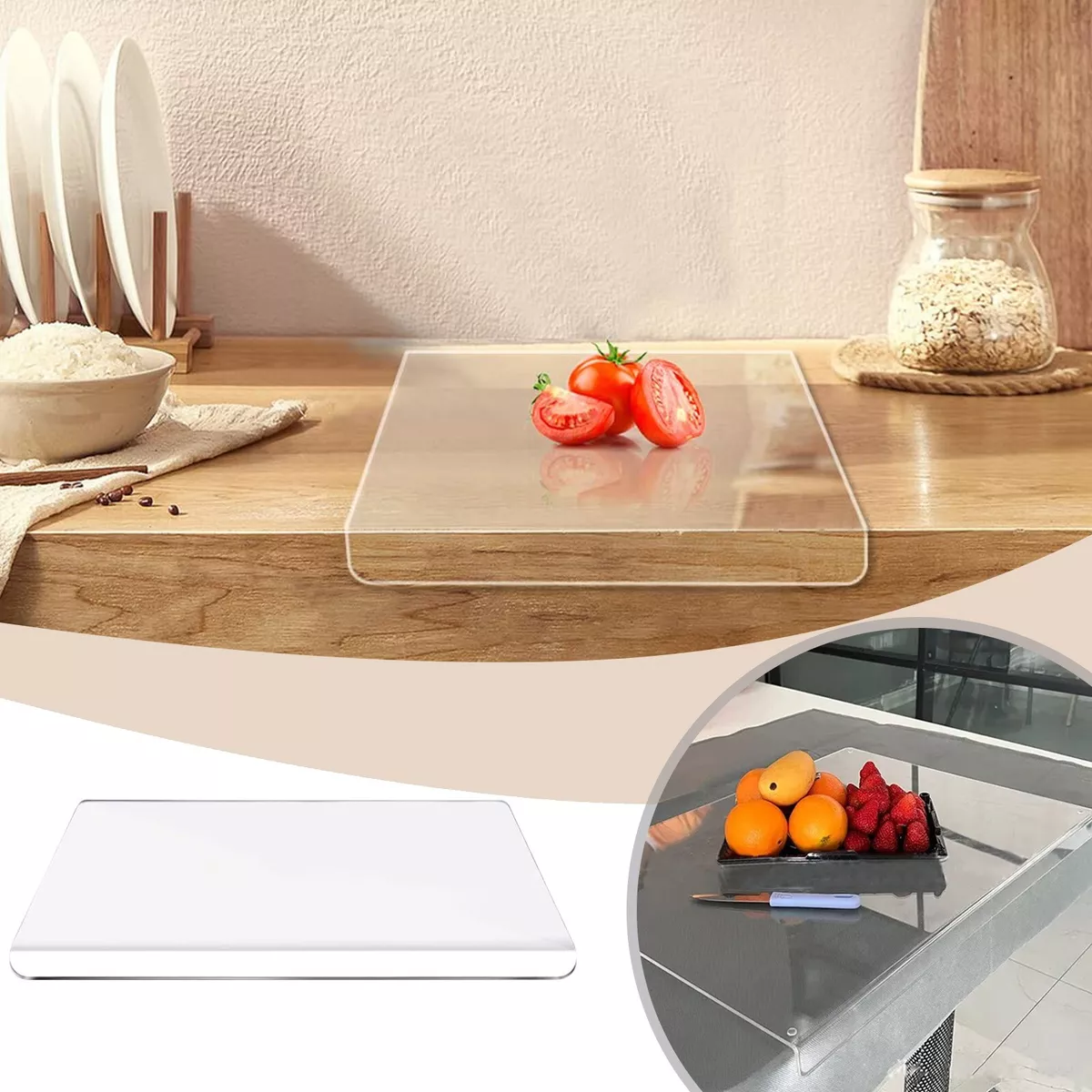 Clear Acrylic Chopping Board Counter Top Cutting Board Kitchen Accessories