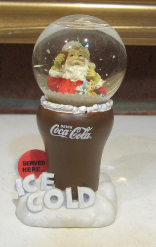COCA-COLA EISKALT Glas Cola Weihnachtsmann in Kugel MINI SCHNEEKUGEL SAMMLUNG - Bild 5 von 12