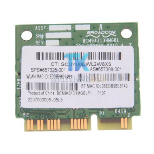 657325-001 New HP BroadCom BCM94313HMGB 802.11abn Wifi Bluetooth PCIE 4.0 Card - Picture 1 of 5