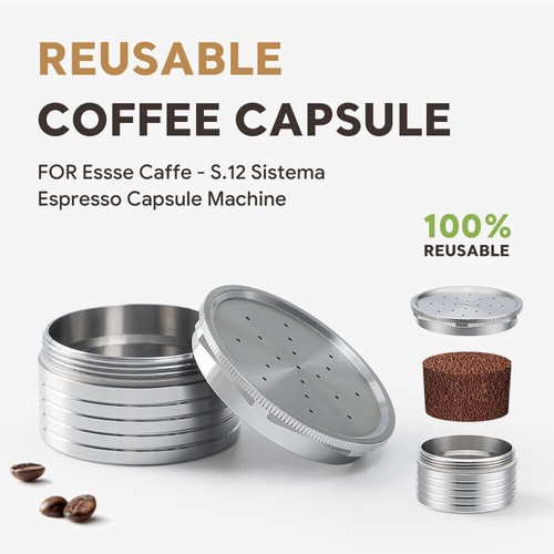 Espresso Coffee Maker Reusable Stainless Steel Coffee Capsule Filter Shell Brush - Picture 7 of 12
