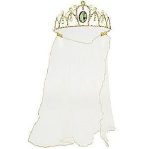 Princess And The Frog Tiana Deluxe Wedding Costume Tiara Veil Nwt