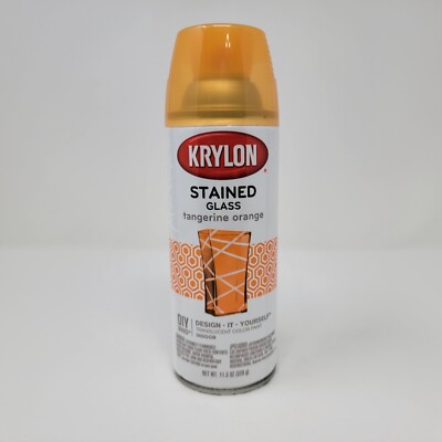 Krylon K09034000 Stained Glass Aerosol Paint 11.5 Ounces Tangerine Orange