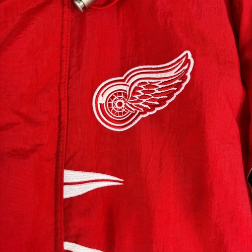 Rare Vintage 90's Detroit Red Wings Pro Line Logo Athletic Puffer Jacket NHL L - Picture 5 of 15