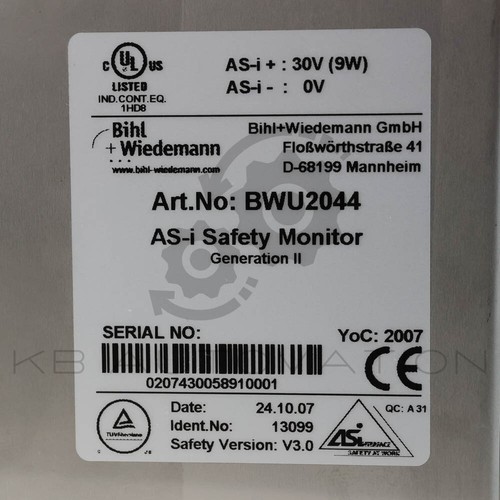 Bihl+Wiedemann BWU2044 (Ident. No.: 13099) ASi Safety Monitor in stainless steel - Picture 7 of 9