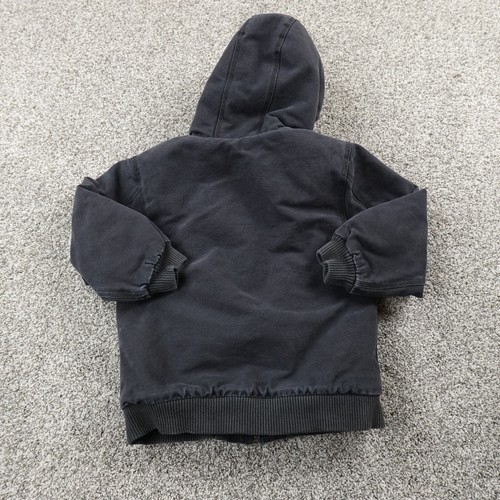 Carhartt Jacket Boys S 7-8 Black Canvas Bomber Barn Work Chore Coat Youth Kids - Picture 7 of 14