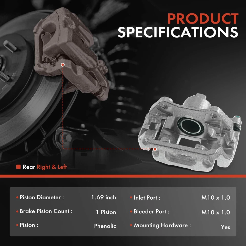 2x Pinza de freno trasera izquierda y derecha con soporte para Acura MDX Honda Pilot Ridgeline Foto 2 de 4