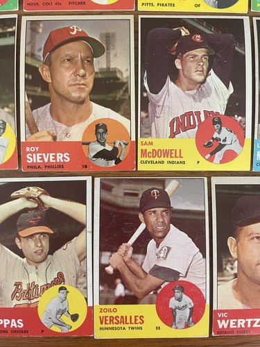 1963 Topps Baseball Card Starter Set, 225 Dif, Harvey Kuenn, Stengel, Vgex+\- - Picture 9 of 12