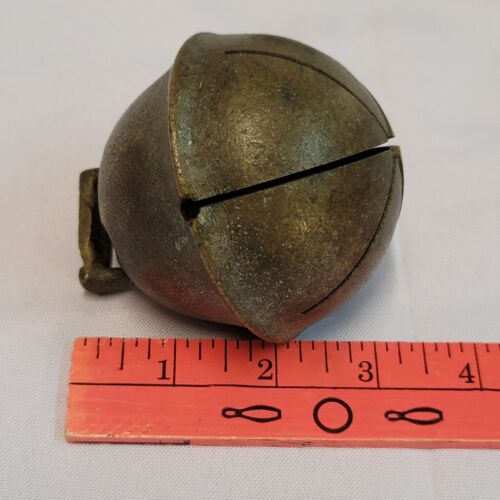 Pair of Vintage Large 3" Horse Sleigh Bell Single Throat Jingle Bell Lot of 2 - Picture 7 of 9