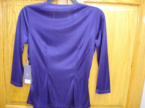 WMN'S/JR'S JENNIFER LOPEZ PETITE BLOUSE SIZE PXS PURPLE  - Picture 4 of 6