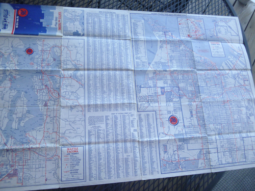 1956 Seattle Tacoma Washington street road map Union 76 oil gas - Picture 3 of 3