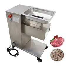 110V QE Commercial Electric Meat Slicer 7mm Blade Stainless 550W 500Kg/h Output