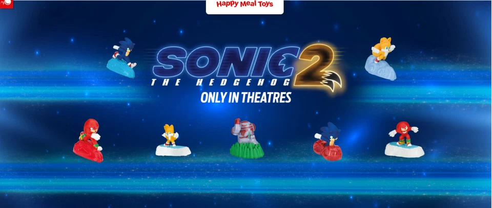 2022 McDONALD'S Sega Sonic 2 The Hedgehog HAPPY MEAL TOYS Or Set - Image 2 of 2