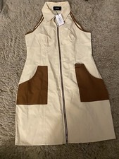 Cider Women's Cream and Brown Dress