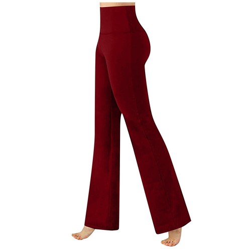 Womens High Waist Casual Flare Bootcut Straight Yoga Pants Wide Leg Gym Trouser* - Picture 34 of 42
