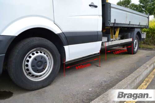 To Fit 2018+ Mercedes Sprinter SWB Chassis Cab Step Bars + Side bars BLACK Steel - Picture 1 of 4