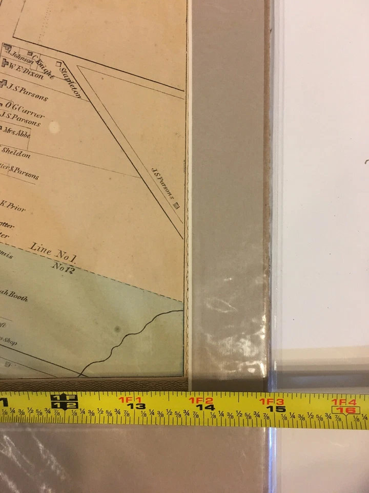ANTIQUE 1869 THOMPSONVILLE ENFIELD HARTFORD COUNTY CONNECTICUT HANDCOLORED MAP - Image 4 of 4