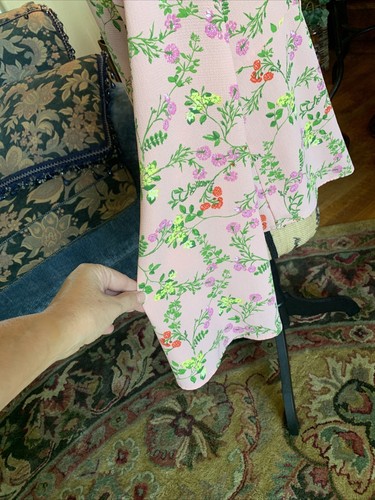 Ten Sixty Sherman Pale Pink Realistic Florals Bell Sleeve Blouse Nordstrom S 36” - Picture 5 of 12