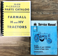 Farmall H Hv Tractor Service + Parts Manuals Shop Repair International Mccormick