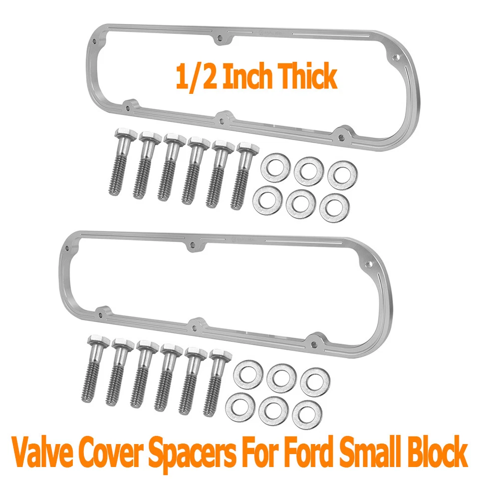 2x Valve Cover Spacer Kit For SBF Ford Small Block 289 302 351W Aluminum Spacer - Image 2 of 4