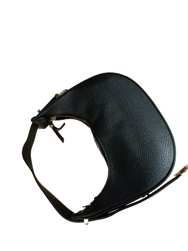 Borsa borsetta mini bag mezza luna donna ragazza vera pelle nera - Foto 9 di 11