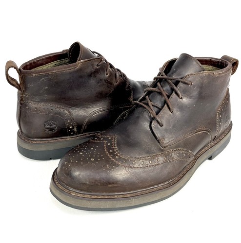 Timberland Squall Canyon Dark Brown Leather Wingtip Chukka Boots Size Mens 8.5 - Picture 9 of 9