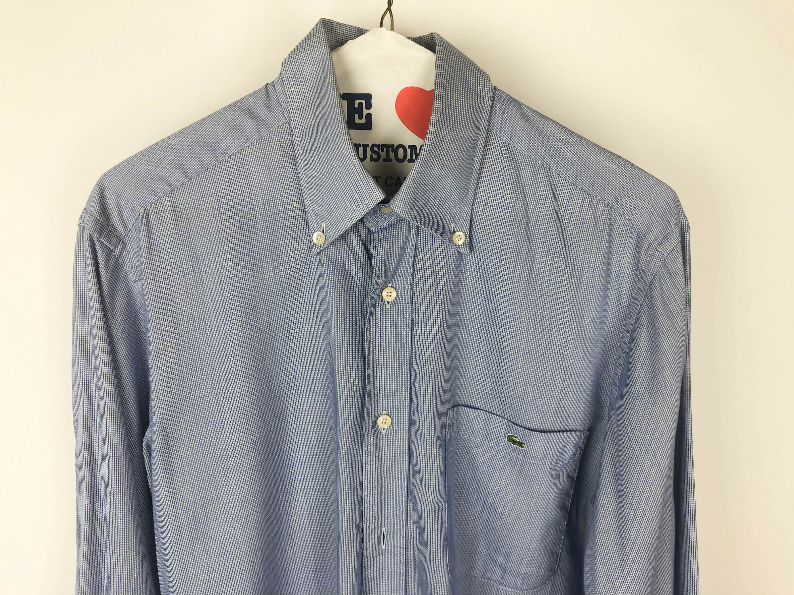 Men's Lacoste Button-down Shirt Blue 38 Medium Po… - image 2