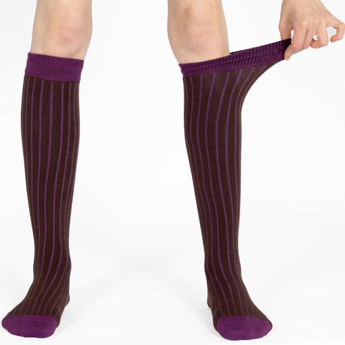 Mysocks Calzini Unisex Al Ginocchio a Costine Cotone Pettinato Punta Senza Cuciture - Foto 103 di 120