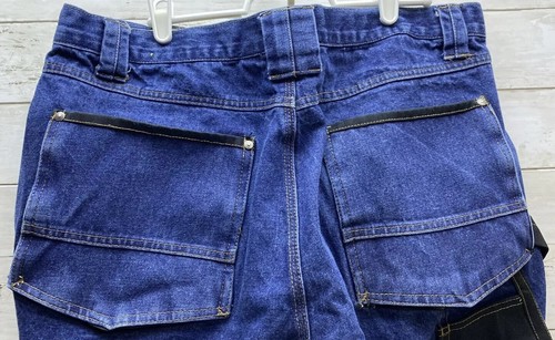 Pantalones de trabajo CAT Caterpillar denim reforzados hasta la rodilla bolsillos para herramientas múltiples para hombre 38 X 30 - Imagen 10 de 24
