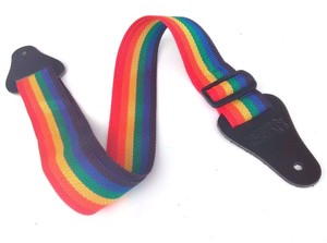 Rainbow-Guitar-Strap-2-034-wide-Genuine-LEATHER-Ends-with-Made-in-the-USA-quality
