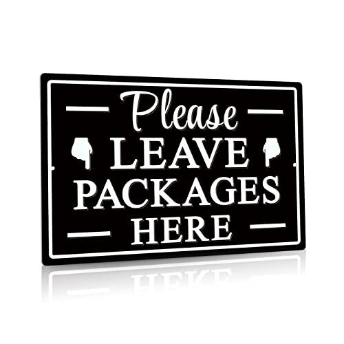 8x12 Inch Please Leave Packages Here Sign Metal Delivery Sign for Home Outdoor - Picture 1 of 6