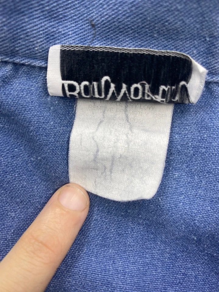 Vtg BonWorth Top Women XLP Western Embroidered Easter Denim Shirt Made In USA - Image 4 of 4