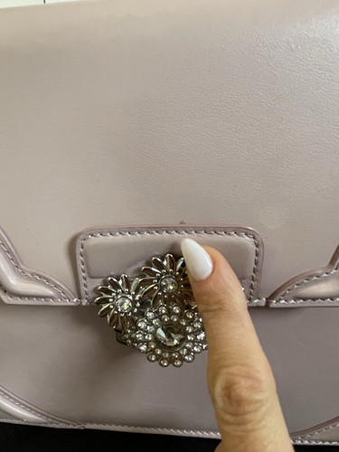 Authentic Alexander McQueen Mini Crystal Flower Handbag Blush / Pink Top Handle - Picture 19 of 19