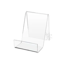 Acrylic Book or Box Display Stand Easel 4" High with 1-1/2" Resting Shelf
