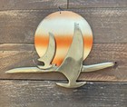 Sailboat Minimalist Metal Copper Wall Art Sculpture 7” X 5” 1970s