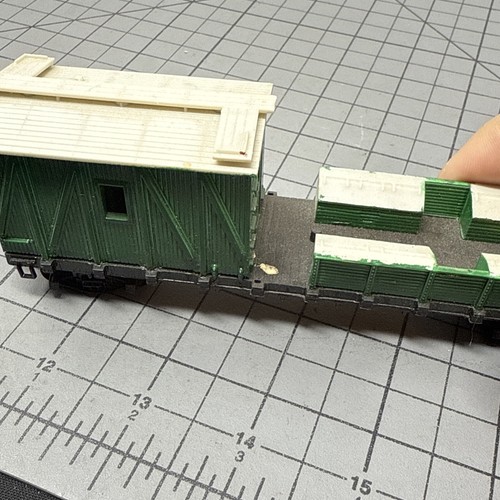 HO Work Caboose Custom Painted Green White Undecorated - Picture 10 of 14