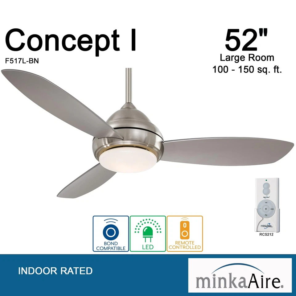 MinkaAire F517L-BN Concept I 52" 3 Blade LED Indoor Ceiling Fan*NEW* - Image 4 of 4