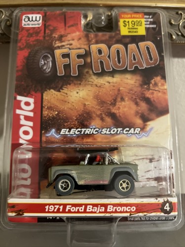 Auto World OFF ROAD Green 1971 FORD BAJA BRONCO HO Scale Slot Car New - Picture 7 of 7