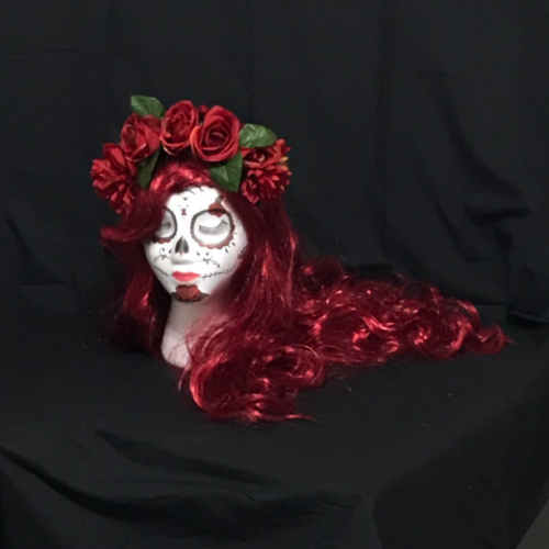 Rote Rose Krone Halloween Kostüm Dia de los Muertos Sugar Skull Stirnband - Bild 3 von 5