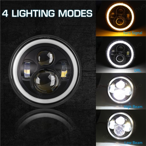 2pcs 7''Inch Round LED Headlights Sealed Hi/Lo Beam with DRL Fit Mack R Series - Picture 10 of 16