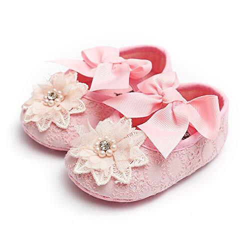Baby Girls Mary Jane Flats with Bowknot Floral 0-6 Months Infant 01 Pink - Picture 4 of 6