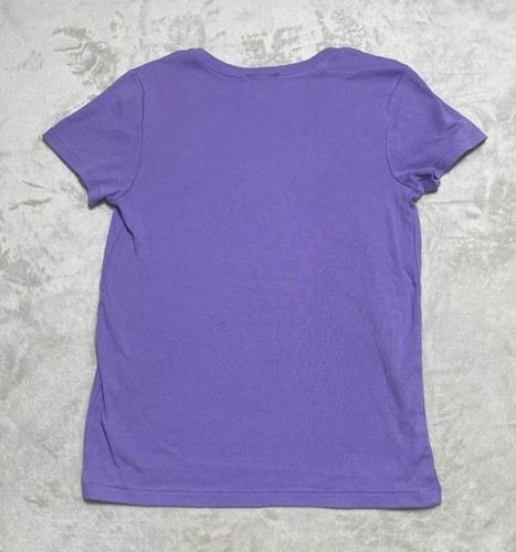 Lauren Ralph Lauren Top Girls Large Purple Short Sleeve Ribbed V Neck Blouse - Picture 2 of 7