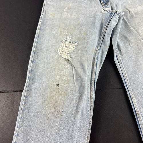 Y2K Levi's Jeans Men's 34x31* 550 Relaxed Blue Grunge Thrashed Denim Tag 34x32 - Picture 6 of 22
